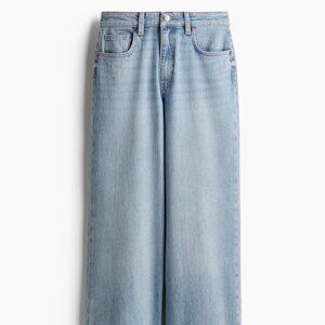 H&M High Rise Wide Leg Jeans | Size 2 | Light Vintage Wash